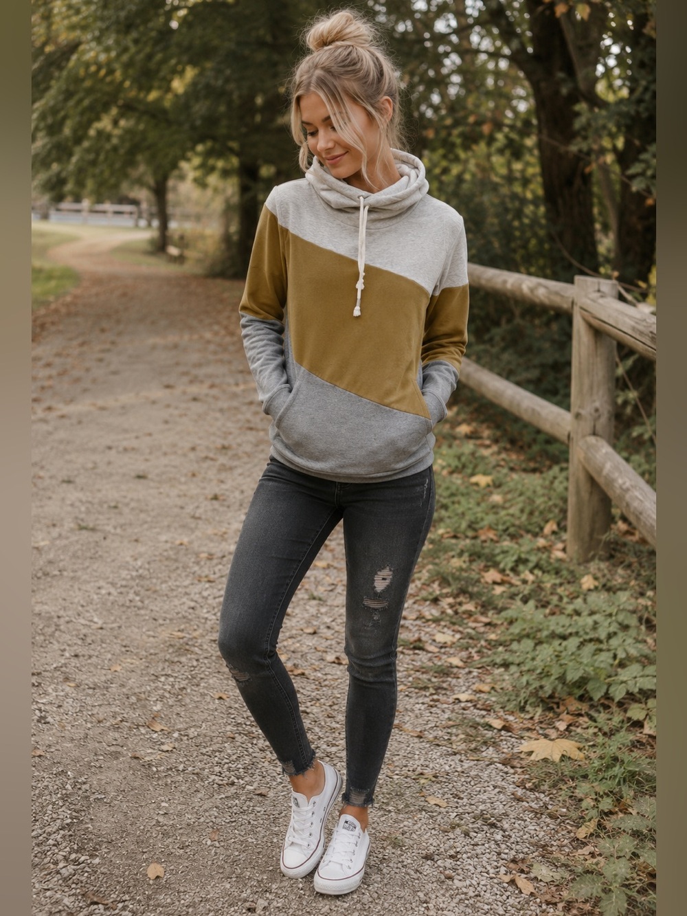 Ampersand Avenue Tricolor Hoodie Sweatshirt | Size S soft sweatshirt camping
